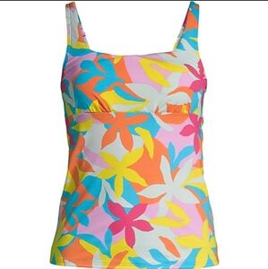 NWT Lands' End Swim Top Womens 18DD Tankini Colorful Bold Floral